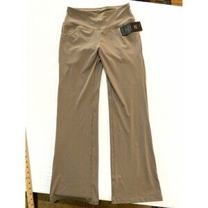 Yoga Fitness Women’s S Light Brown Flared Yoga Pants Pull On Stretch 31 Inseam
